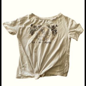 Girls size 10/12 white graphic T
